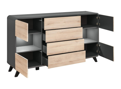 5-piece living room set with TV stand, display cabinet, shelf, wooden furniture