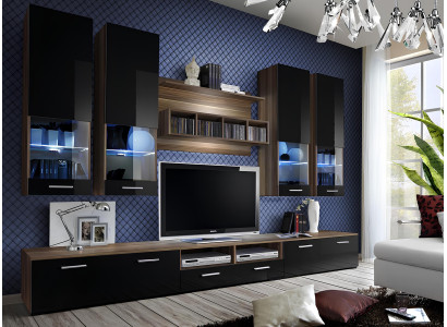 Luxurious black wooden living room furniture