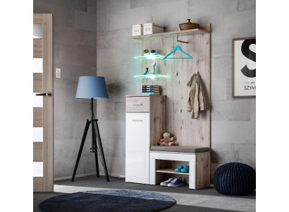 Modern luxury furniture set with wooden shoe rack