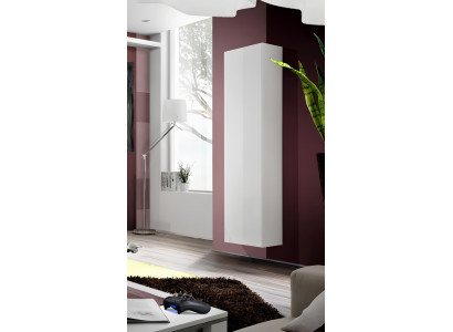 Luxury white wooden built-in cabinet with modern design for the living room