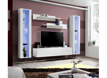 Living room wall 5 pieces rtv 2x suspended display modern design furniture