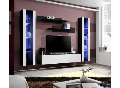 Modern wooden wall mount for TV, modern style living room furniture shelves