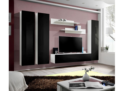 Wall unit for living room black TV stand