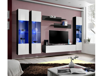 Complete luxury living room set 6 pcs modern wall-mounted display support for TV