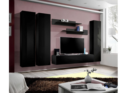 Living room furniture rtv Lowboard in black wood new modern furniture