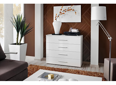 Modern white mobile chest of drawers for the living room, new furniture