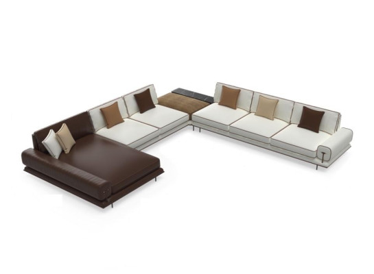 U-shaped corner sofa made of wood