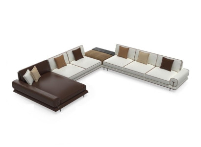 U-shaped corner sofa made of wood