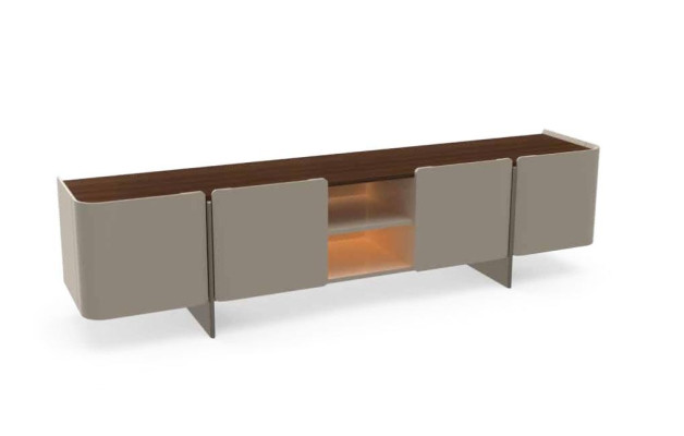 Modern luxury gray wall-mounted TV unit