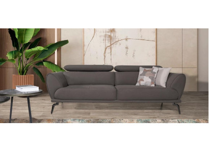 Gray living room sofa designer upholstered couches leather sofas wooden frame