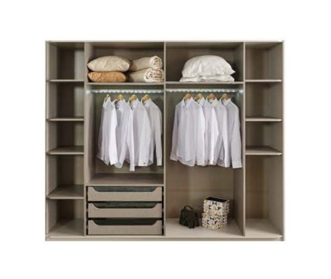 Glossy white glass wardrobe, designer wardrobes for bedroom, wooden furniture
