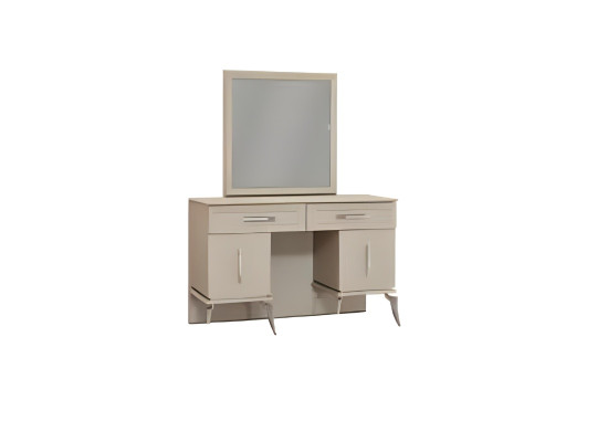 Modern gray wooden bedroom furniture with mirror