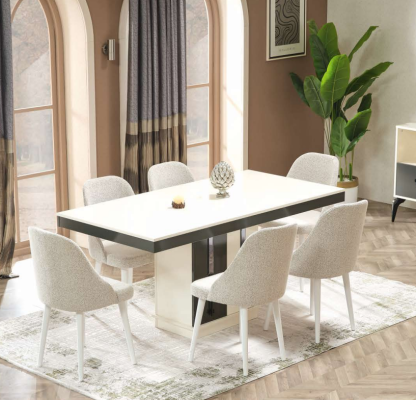 Luxury dining room furniture set with dining table and 6 chairs