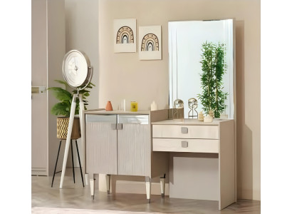 Luxury dressing table for bedroom with modern wooden design mirror