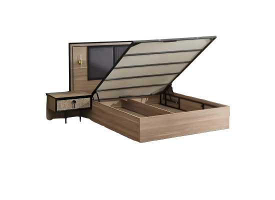Luxury bed with modern wooden design
