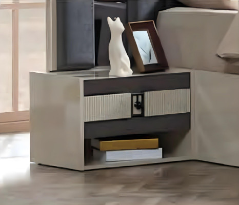 Modern design complete set of 2 wooden nightstands for bedroom