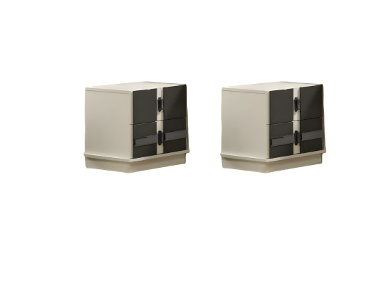 Design 2x wooden nightstands modern bedroom furniture decoration
