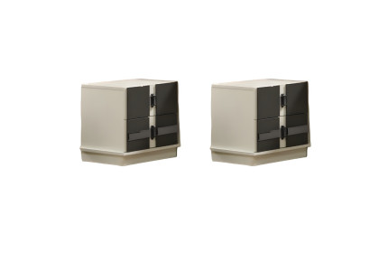 Design 2x wooden nightstands modern bedroom furniture decoration