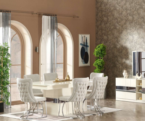 7-piece dining room set Dining table with 6 chairs Modern design Luxury furniture Complete