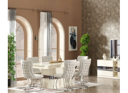 7-piece dining room set Dining table with 6 chairs Modern design Luxury furniture Complete
