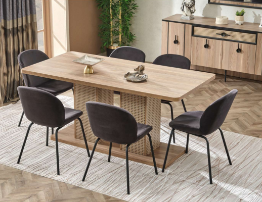 Dining set 6 chairs complete dining table 7 pieces luxury modern design