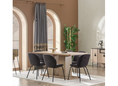 Dining set 6 chairs complete dining table 7 pieces luxury modern design