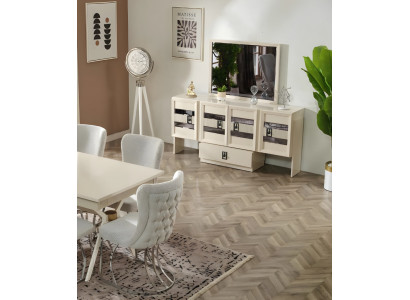 Buffet with modern mirror design complete furniture