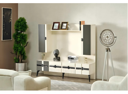 Luxury wooden living room wall unit