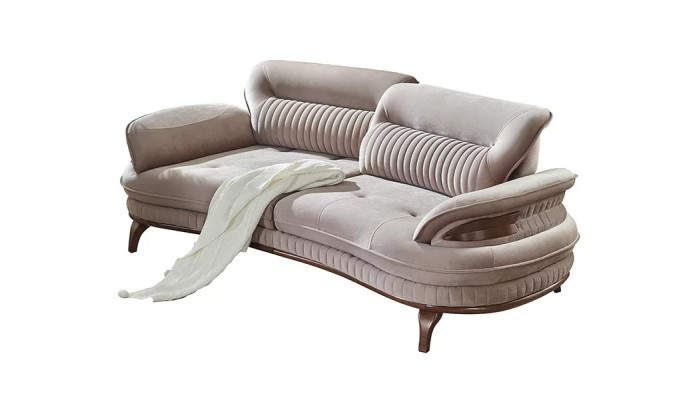 Modern gray three-seater sofa for living room