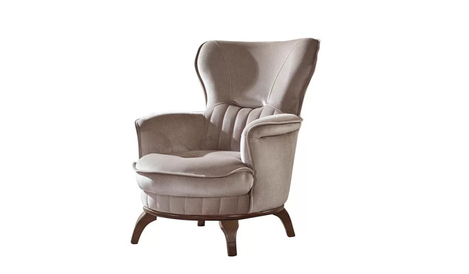 Modern design armchair in gray fabric