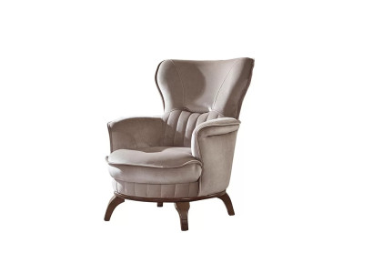 Modern design armchair in gray fabric