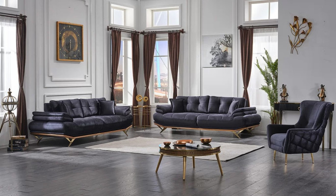 Luxury fabric sofa set 3+3+1 armchairs for living room