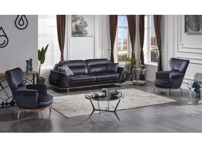 Luxury black sofa set 3+1+1 for living room