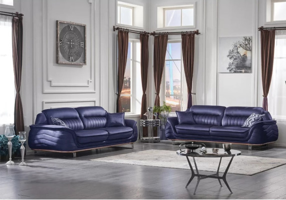 Luxurious 2x three-seater fabric sofa for living room