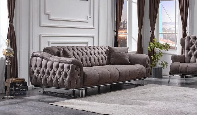 Modern luxury three-seater Chesterfield sofa