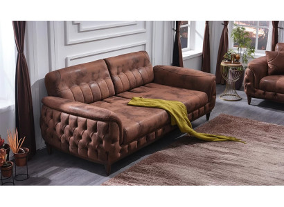 Luxury modern design 3-seater sofa in leather