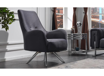 Gray design armchair for modern living room