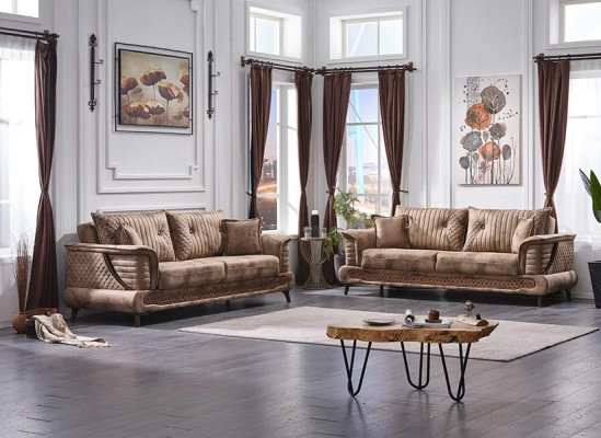 Luxury design 3+3 seater sofa set with armchairs