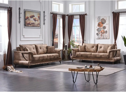 Luxury design 3+3 seater sofa set with armchairs