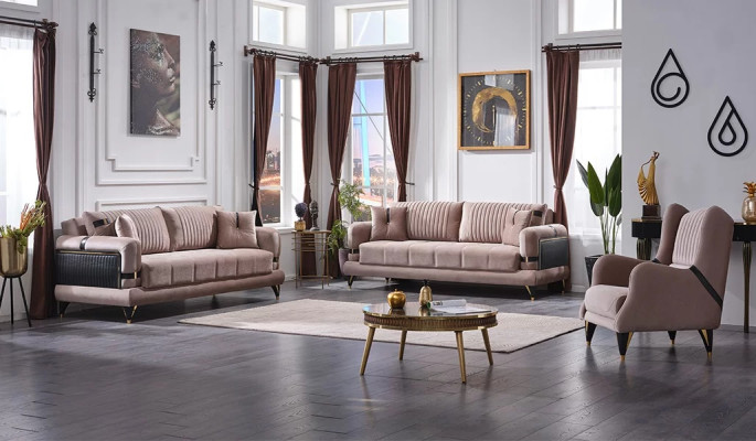 Modern luxurious sofa set 3+3+1 places