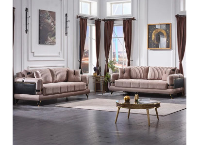 Salon 2x modern sofa set luxury beige