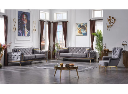 Chesterfield complete canapé 3+3+1 places Chesterfield luxe salon
