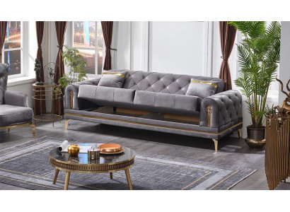 Modern luxury gray three-seater sofa