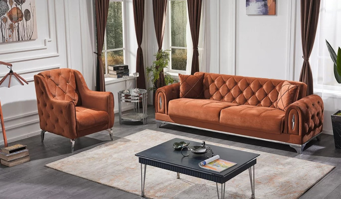 Chesterfield Canapé 3+1 Brown Luxury Furniture