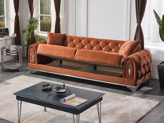 Brown Chesterfield sofa 3 seats