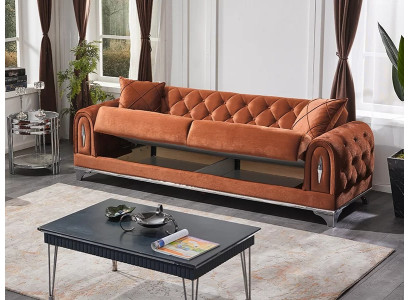 Brown Chesterfield sofa 3 seats