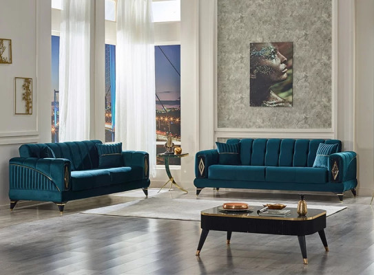 2-seater sofa set for green living room