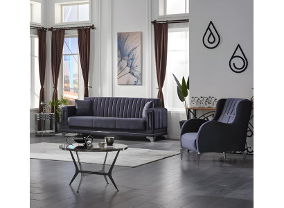 2-piece sofa set 3-seater armchair modern set