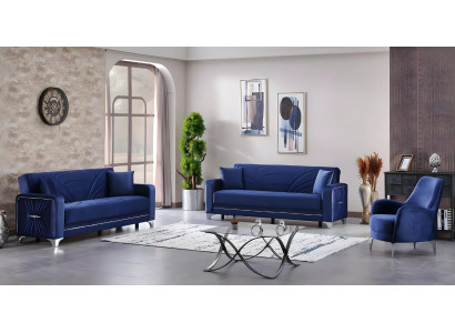 Complete canapé for living room 3+3+1 seats design furniture upholstered set