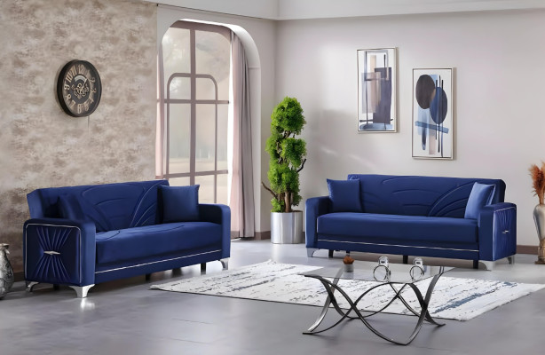 Design sofa set for living room 2x three-seater sofas with upholstered furniture